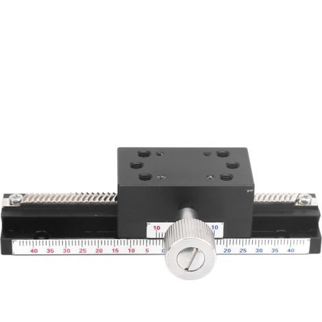 Table de translation linéaire axe X, platine manuelle haute précision, coulisseau en alliage d'aluminium XLWG100, table coulissante compacte pour positionnement fin. (1/5)