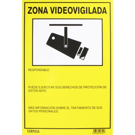 CARTEL 21X29.7 CM ZONA VIDEOVIGILADA 8321