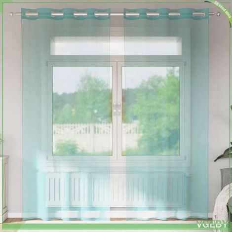 4102146 Rideaux en voile avec illets 2 pcs turquoise (1/5)