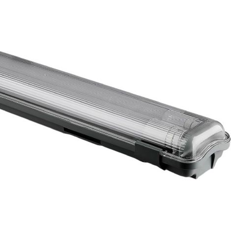 Plafoniera VTAC doppio tubo led in materiale plastico bianco con copertura opaca -2 x 18W-4000K mm.1260 x 112 x 63 mm (1/2)