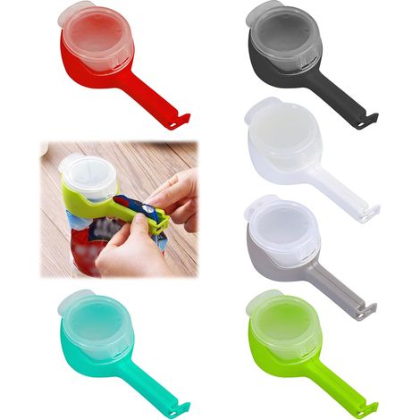 Set di 6 clip per sacchetti con apertura inversa, clip per sacchetti con apertura inversa per la conservazione e l'organizzazione degli alimenti, clip riutilizzabili per sacchetti alimentari con apert