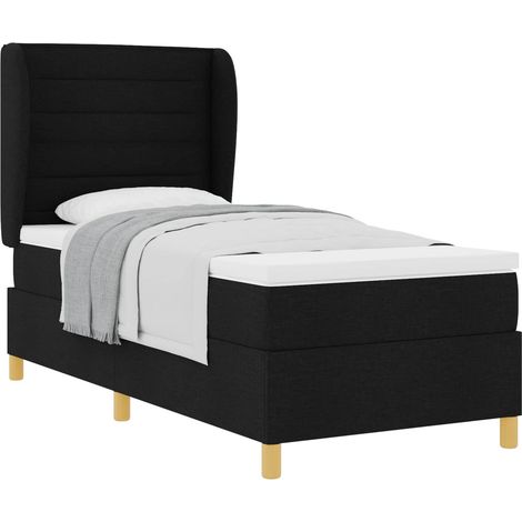 Maison Exclusive - Letto a molle con materasso Nero 190 x 90 cm Tessuto (1/5)