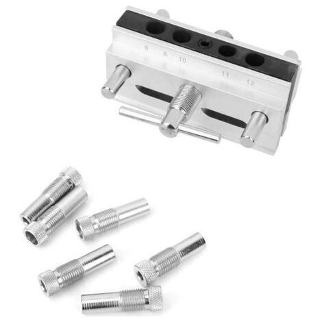 GARRYFIZH Cheville de perçage pratique en alliage d'aluminium, gabarit de perçage pour le travail du bois, réglable, précis et robuste pour la réalisation de joints lors du perçage de trous (1/5)
