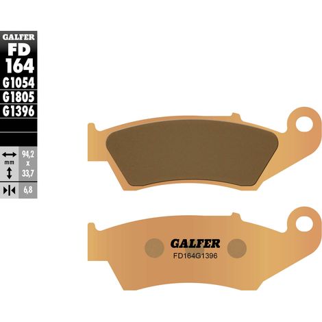 PASTILLAS DE FRENO GALFER KH185 DE METAL SINTERIZADO (DORADO) PARA USO FUERA DE CARRETERA