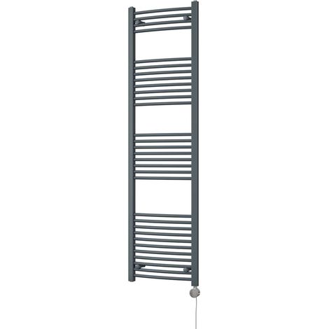Zennor - Anthracite Electric Towel Rail H1800mm x W500mm Curved 700w Thermostatic (1/3)