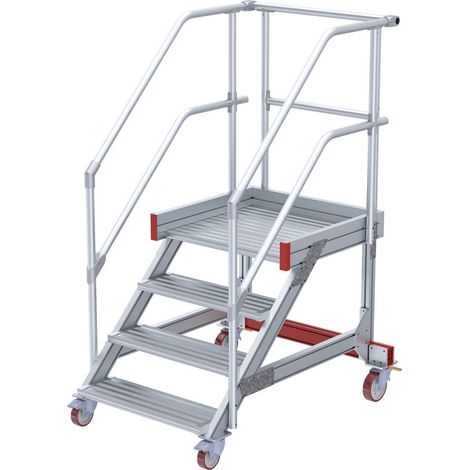 Euroline 513 Wartungsbühne 45° 800mm Stufenbreite 4 Stufen Alu gerieft