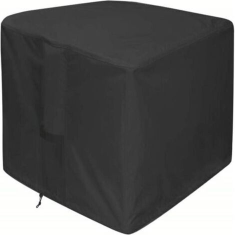 Housse de protection pour table à foyer extérieure – Housse carrée imperméable et résistante en polyester 420D, noir (82 × 82 × 61 cm) (1/4)