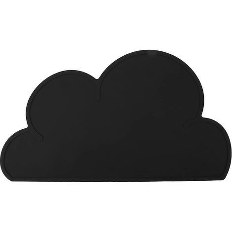 Tapis de gamelle en silicone noir en forme de nuage pour chiens ou chiots WHBYV (1/4)
