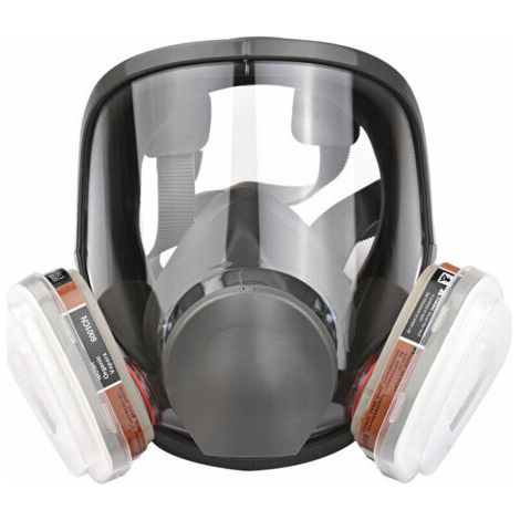 NALOOKAMIC  Masque de protection intégral anti-buée – Respirateur pour peinture et produits chimiques – Filtre en coton inclus – Ajustement silicone confortable – Grid Cool - 1Masque (1/4)