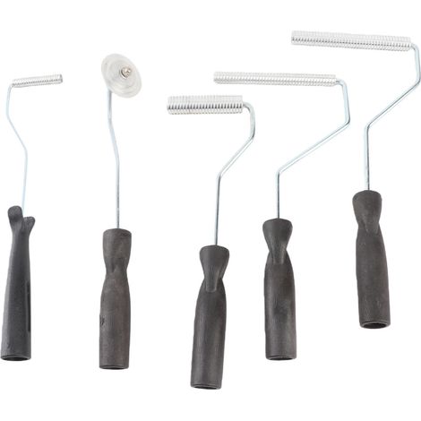 Kit de 5 rouleaux de stratification en fibre de verre, comprenant une palette à bulles, un kit de réparation pour résine et un rouleau à bulles pour la stratification de fibre de verre dans les baigno (1/5)