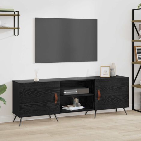vidaXL Meuble TV Chêne noir 150 x 30 x 50 cm Bois d'ingénierie (1/5)