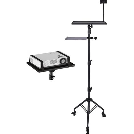 Support de projecteur trépied stand bureau et plancher pieds réglables avec roues et freins 3 récipients capacité 25 lbs 38.5 cm 4478g (1/5)