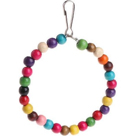 Balançoire pour oiseaux, jouet suspendu pour perruche, perchoir coloré avec perles pour perroquets de petite taille, décoration pour cage (M). (1/4)
