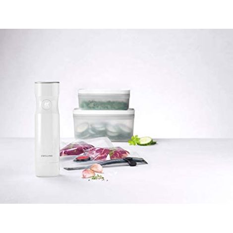 Zwilling 36807-007 Fresh and Save Set per Sottovuoto 7 Pezzi Plastica Pompa Ricaricabile 2 Contenitori 4 Buste colore Bianco (1/5)