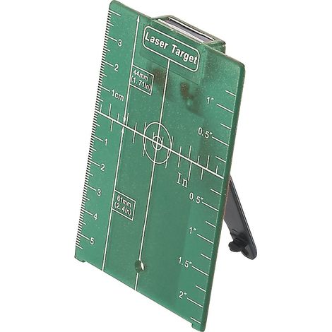 Plaque cible LEICA de couleur verte et de dimensions 1,5 m x 0,5 m.