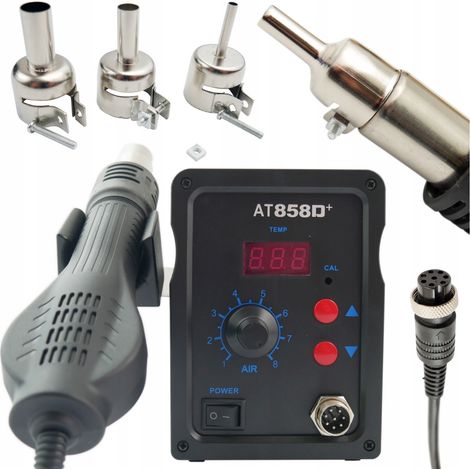 Soldadora de plástico pequeña AT858 para reparar electrodomésticos y televisores. (1/5)