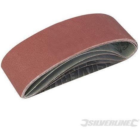 Nastri abrasivi 75 x 533mm in ossido di alluminio per levigatrici a nastro prezzo silverline-40, 60, 2 x 80, 120G