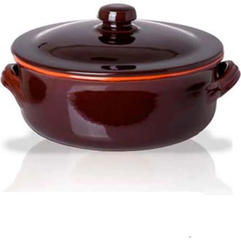 Cacerola de terracota con tapa 18 cm