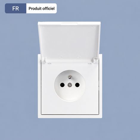 Prise murale type 80 française avec couvercle étanche PC blanc 16A 16 8 × 8 × 4 cm 130 g – Livraison gratuite
