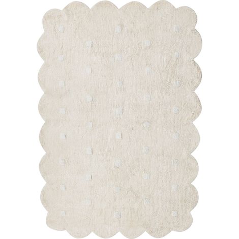 Kinderteppich SAREKI Beige 140 x 200 cm Baumwolle