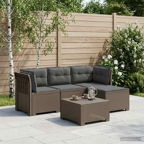 Divano da giardino 4 posti con cuscini aspetto rattan PP vidaXL (1/5)