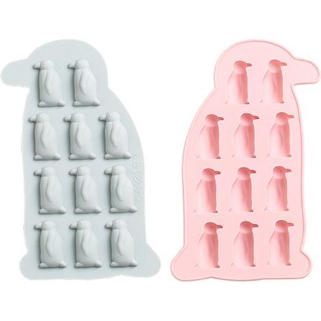 Bandeja de silicona para cubitos de hielo con diseño de pingüino (2 unidades),11 compartimentos (1/5)