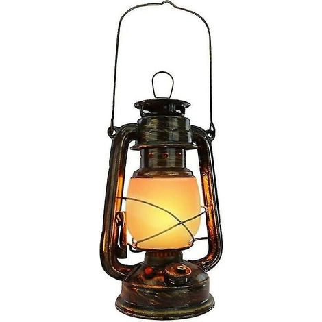 Lampe ouragan lanterne vintage rechargeable Lampe de table sans fil Lampe à flamme LED Veilleuse extérieure Lampe de camping rétro à intensité variable avec chargeur, 3 lumières (1/5)