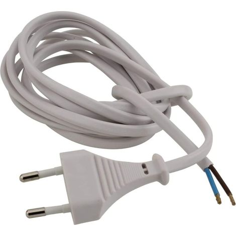 UNITEC Euro-Zuleitung H03VVH2-F, 2x0,75mm2, weiß, 2m