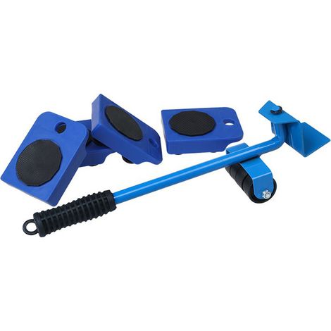 Lève-meubles multifonctionnel à roulettes universelles pour meubles lourds, avec patins de levage et de glissement, bleu (1/5)