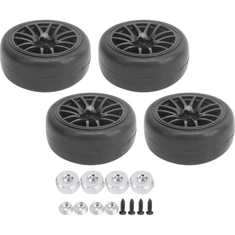 Lot de 4 pneus lisses en caoutchouc RC 65mm pour camion télécommandé WPL D12 1/10 (1/5)