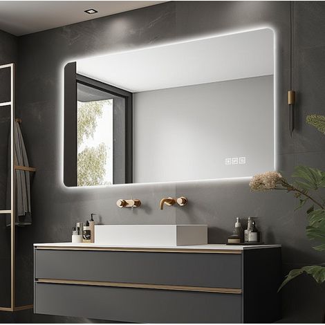 Specchio bagno LED antiappannamento 60x120 cm OKMYHOME (1/5)