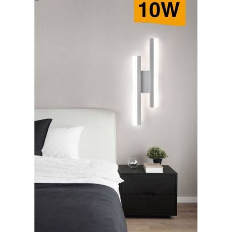 TrAdE Shop Traesio - Applique Parete Moderno 10w Lumetto Abat Jour Bianca Luce 6500k 4000k 3000k E87b - -Bianco Naturale -