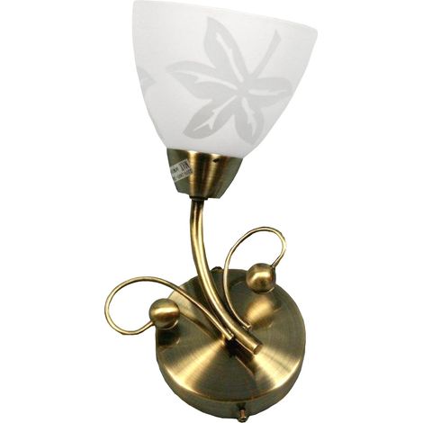 Applique Candellux Leila ottone/bianco vetro E14 1 luce (1/2)