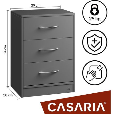 Mesita de noche con cajones mdf antracita 54x39x28cm 223009632 (1/5)