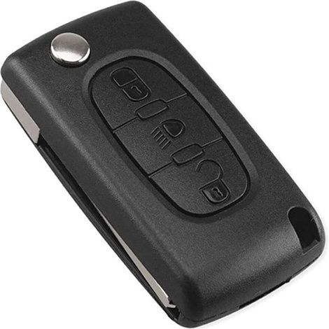 Custodia per chiave telecomando fari a 3 pulsanti compatibile CE0523 Chiave pieghevole a scatto per Peugeot 207 307 308 407 408 3008 5008 Citroën C2 C3 C4 C5 C6 C8 (Pulsante fari, CE0523) (1/4)