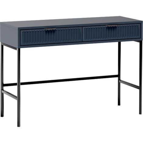 AX LIVING Indigo blau Konsolentisch mit Schubladen Berlinette 9 110cm breit