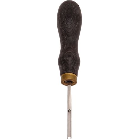 Couteau à biseauter cuir professionnel portatif, outil de parage et biseau pour cuir, manche en bois d'ébène, 5 lames (2,25 mm), pour DIY et travail du cuir. (1/5)