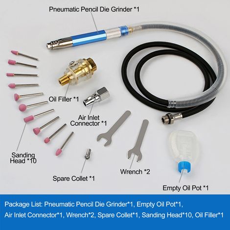 Kit de meuleuse pneumatique, mini-outil de polissage et de coupe, meulage haute vitesse, compact, pour le nettoyage et le soudage. (1/5)