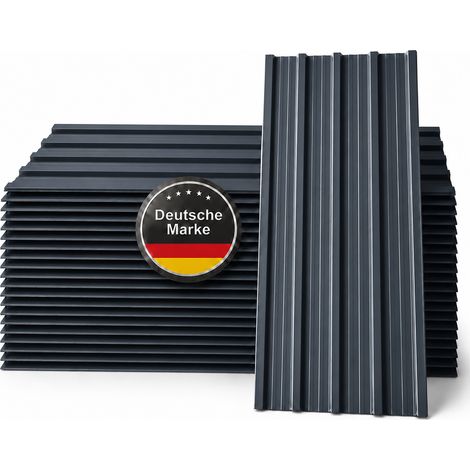 Albatros Trapezblech Dachplatten 12er Set Grün RAL 6005, 1090 x 445 mm, verzinkt, Dachblech Profilblech für Gartenhaus, Carport, Schuppen (1/5)