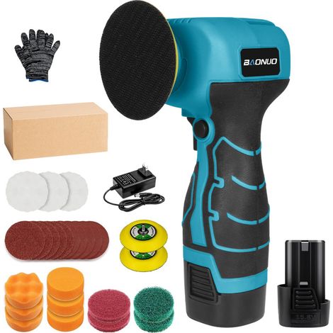 Manucure sans fil Makita Bleu Set 2 – Ponceuse polisseuse compacte avec batterie et chargeur – Outil multifonction pour lustrage, dérouillage, ponçage et travail du bois – Idéale pour voiture et ateli (1/2)