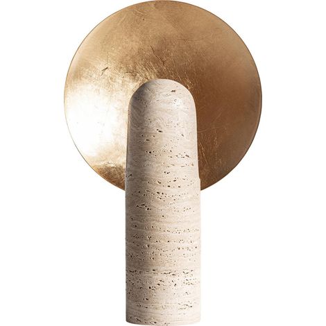 Lampe de salon art déco en marbre beige finition veinée - Beige marbré veinage naturel (1/3)