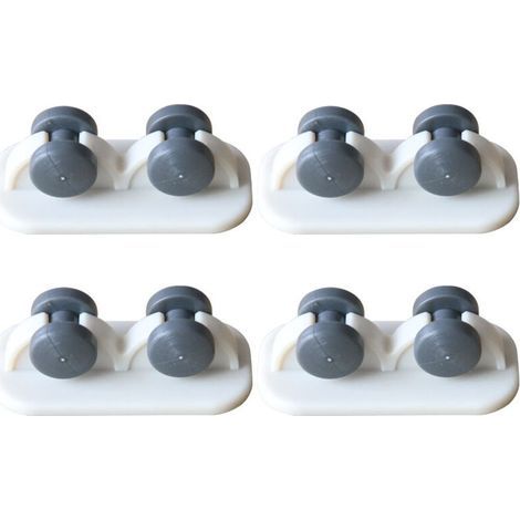 8 Pièces Mini Roulettes Auto-Adhésives Petit Roulettes Collant Plastique pour Meubles Bacs Chariot Table Pouf Stockage Conteneur (Blanc, Roue à Sens Unique) (1/4)