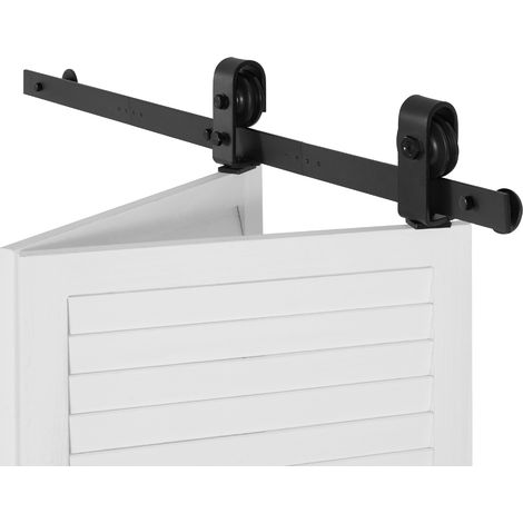 Mophorn Kit de quincaillerie pour porte coulissante pliante, 1016 mm, rail robuste à montage supérieur, glissement fluide, adapté à 2 portes de 45,72 cm pour placard ou buanderie, portes non incluses