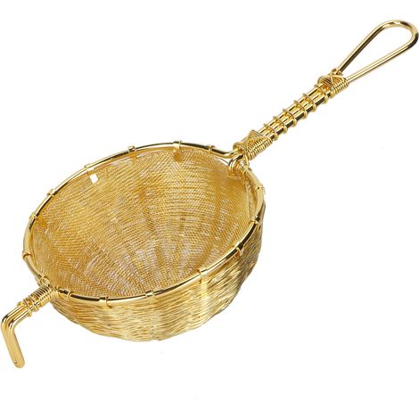 Infuseur à thé en cuivre fait main, réutilisable, avec long manche, pour théière. (1/5)