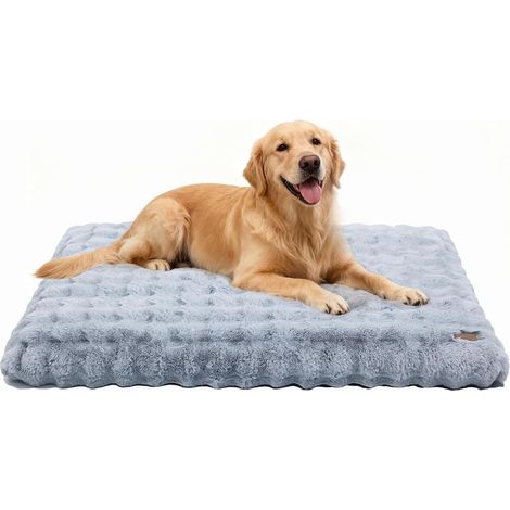 Panier Chien Grande Taille: 120x90x12cm Coussin Chien XXL Déhoussable et Lavable en Machine, Tapis Matelas Lit, Base Antidérapant Tissu Peluche Doux, Gris (1/5)
