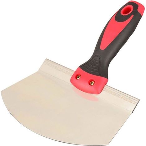 Seau à lame de grattoir pour cloison sèche, plâtre en acier inoxydable pour peinture, lame incurvée profilée, poignée douce et (1/5)