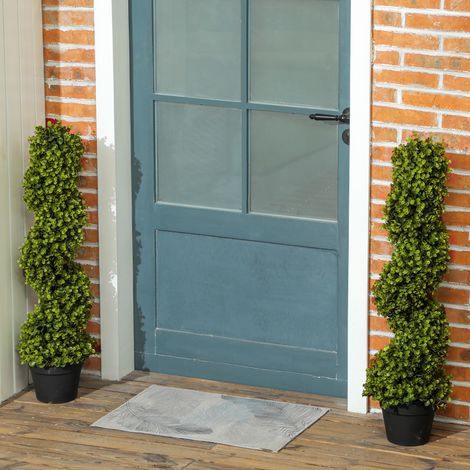 Lot de 2 plantes décoratives artificielles en pot, pour la maison, l'intérieur et l'extérieur, 90 cm, vertes