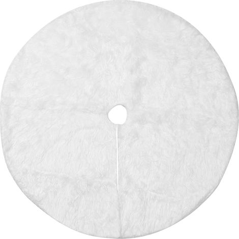 Randaco Jupe d'arbre de Noël 78 cm/30.7 pouces, jupe d'arbre de Noël en fausse fourrure, décorations de Noël, ornements d'arbre de vacances, blanc (1/5)