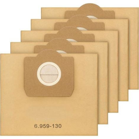 5er-Pack Staubsaugerbeutel für Kärcher WD3, WD2, MV3 Premium-Filterbeutel 6.959-130.0, kompatibel mit A2204/2504/2554/2251/26 (1/5)
