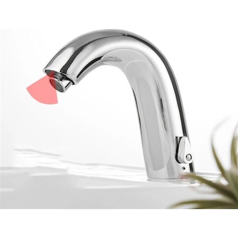 Robinet De Salle De Bains Électrique À Capteur Automatique, Robinet De Cuisine Sans Contact, Lavabo, Batterie, Robinets Mélangeurs D'eau Chaude Et Froide (1/5)